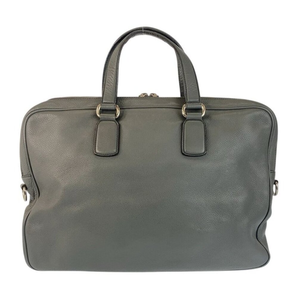 Gucci Soho Grey Silver Hardware Leather Business Bag Shoulder Bag - Picture 2 of 9